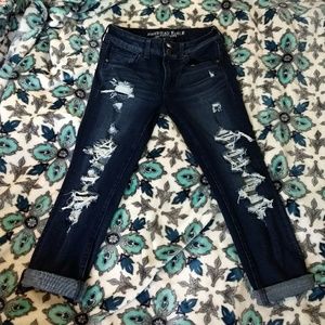 AEO Denim X4 artist Crop Jeans